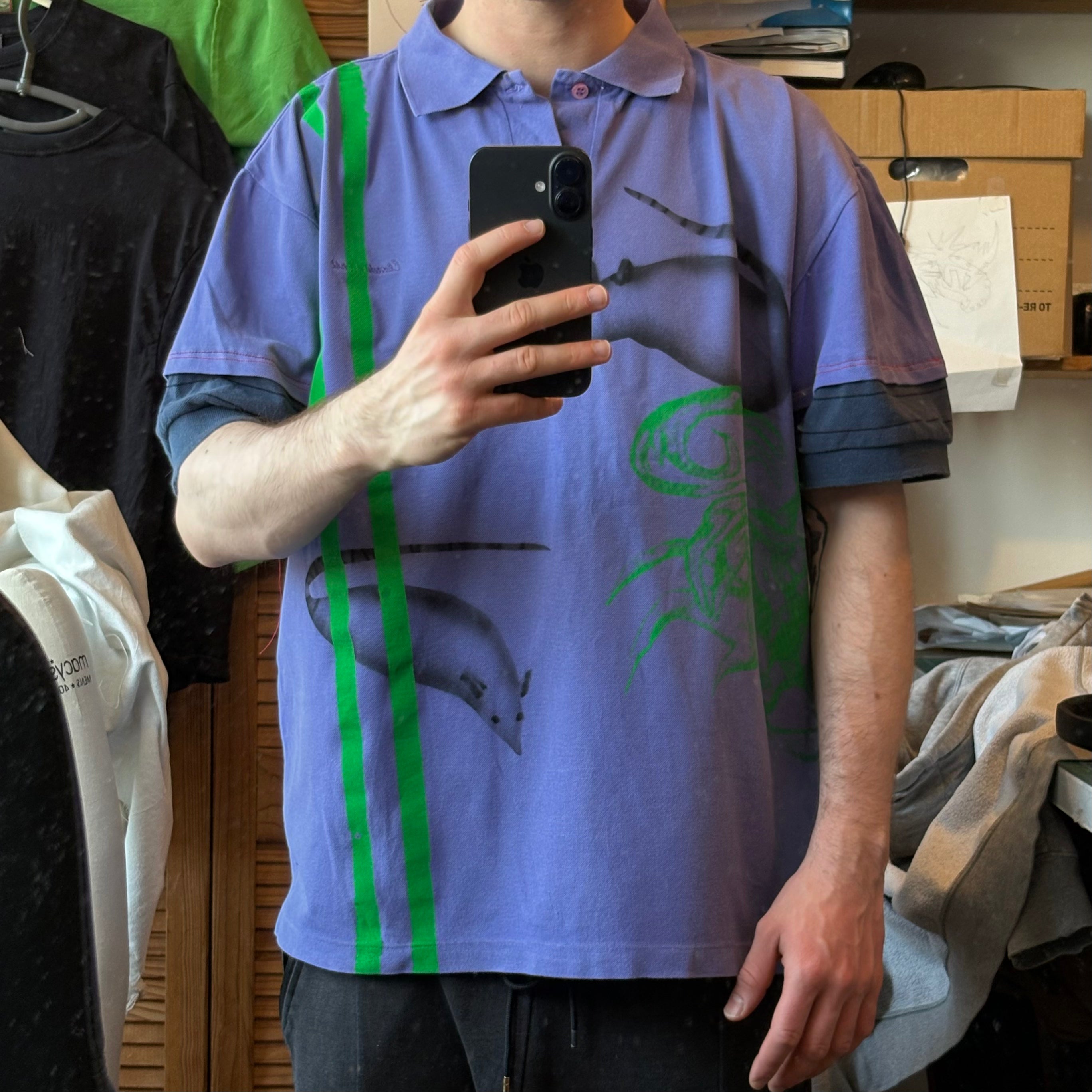 Rat screenprinted purple top