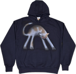 S - Navy Cat Hoodies