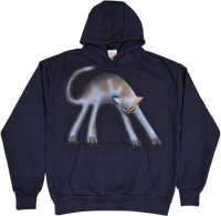 S - Navy Cat Hoodies
