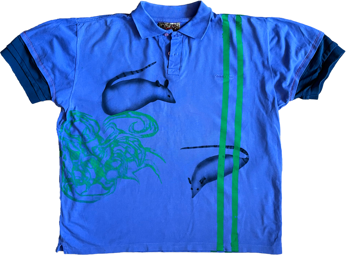 Rat screenprinted purple top