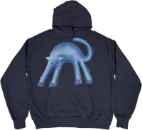 S - Navy Cat Hoodies
