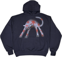 S - Navy Cat Hoodies