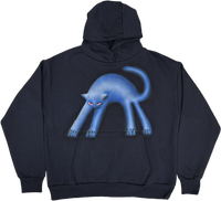 S - Navy Cat Hoodies