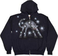 S - Navy Cat Hoodies