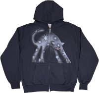 S - Navy Cat Hoodies