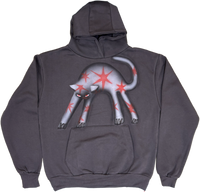 S - Airbrushed Gray Cat Hoodies