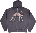 S - Airbrushed Gray Cat Hoodies