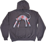 S - Airbrushed Gray Cat Hoodies