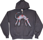 S - Airbrushed Gray Cat Hoodies