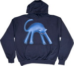 S -  Airbrushed Blue Cat Hoodies