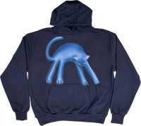 S -  Airbrushed Blue Cat Hoodies