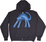 S -  Airbrushed Blue Cat Hoodies
