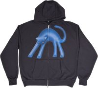 S -  Airbrushed Blue Cat Hoodies
