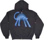 S -  Airbrushed Blue Cat Hoodies