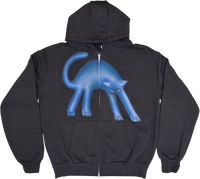 S -  Airbrushed Blue Cat Hoodies