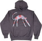 S - Airbrushed Gray Cat Hoodies