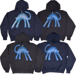 S -  Airbrushed Blue Cat Hoodies