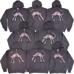 S - Airbrushed Gray Cat Hoodies