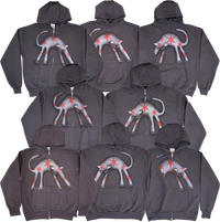 S - Airbrushed Gray Cat Hoodies