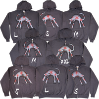 S - Airbrushed Gray Cat Hoodies