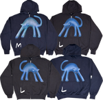 S -  Airbrushed Blue Cat Hoodies